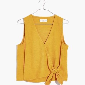 Madewell | Yellow Wrap-Tie Tank Top Size L
